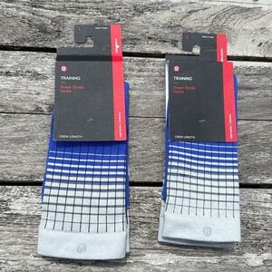 Bundle of 2 Lululemon Men's Power Stride Crew Socks Reflective size large NWT